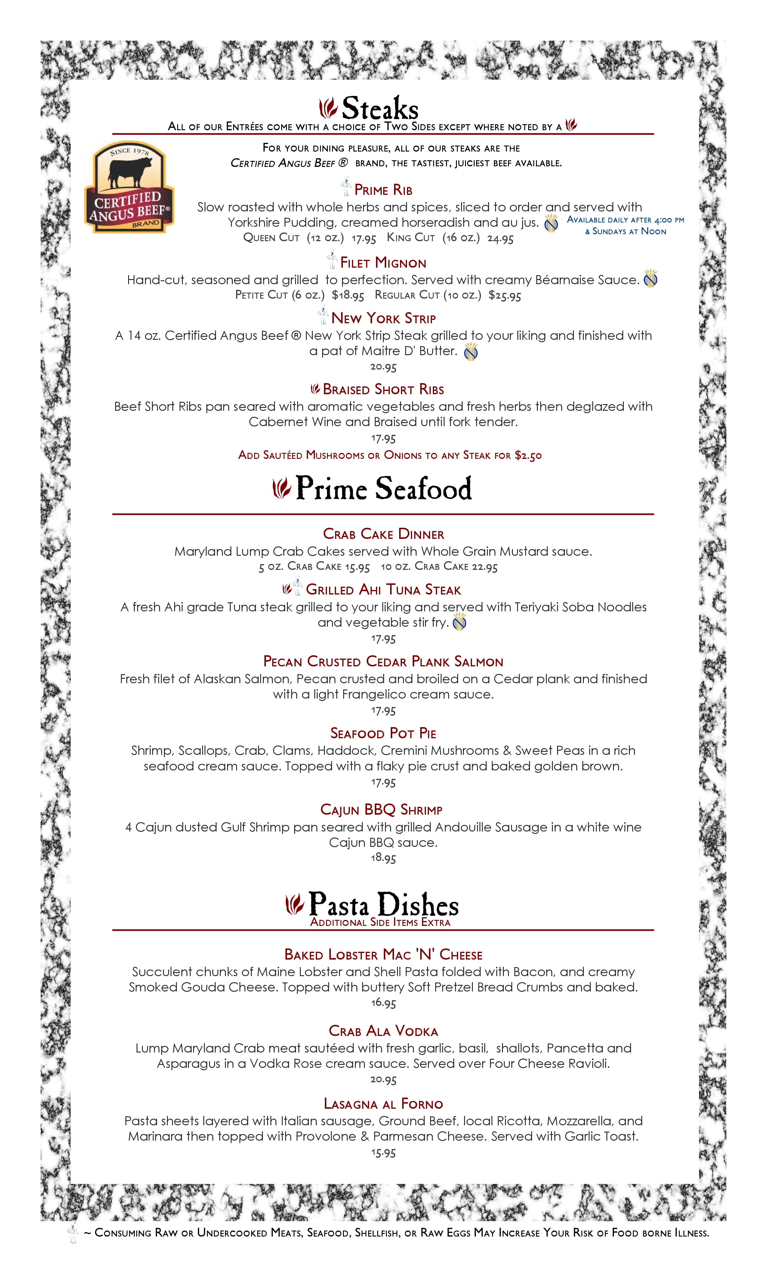 Menu at Stone Grille & Taphouse pub & bar, York