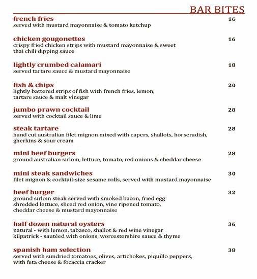 Wooloomooloo Steakhouse Menu, Menu for Wooloomooloo Steakhouse