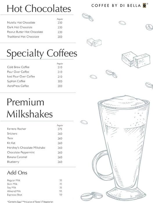 Coffee By Di Bella Kemps Corner menu