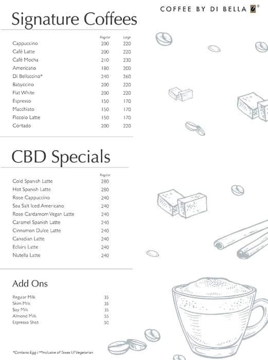 Coffee By Di Bella Kemps Corner menu