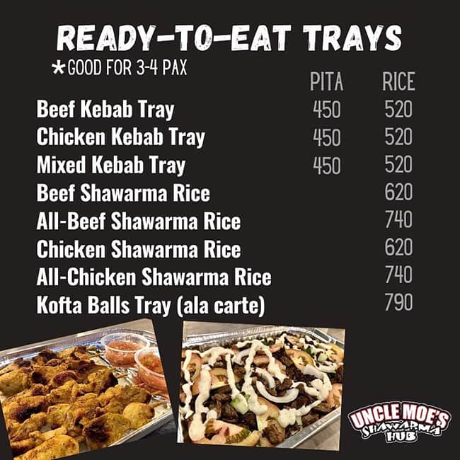 Menu at Uncle Moe's Shawarma Hub restaurant, Quezon City, F7 Rallos