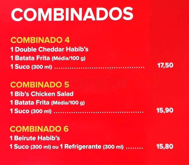 Habib's Taguatinga Shopping cardápio