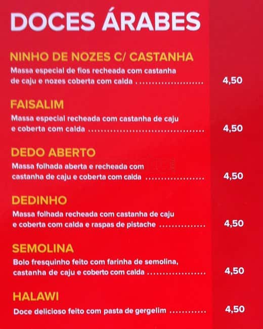 Habib's Taguatinga Shopping cardápio