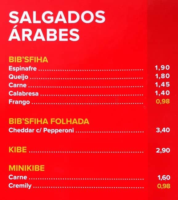 Habib's Taguatinga Shopping cardápio