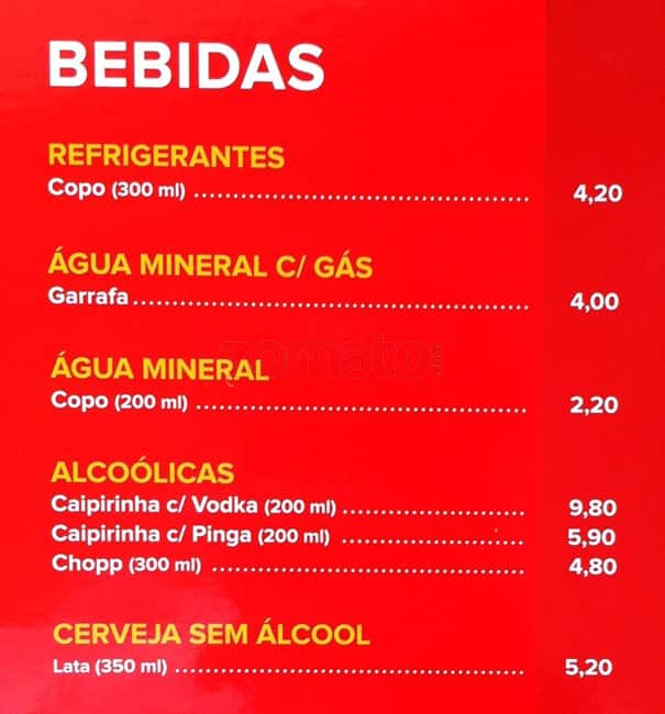 Habib's Taguatinga Shopping cardápio