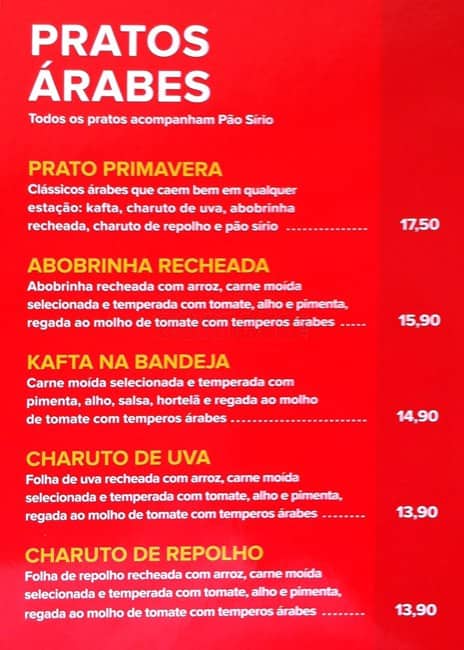 Habib's Taguatinga Shopping cardápio