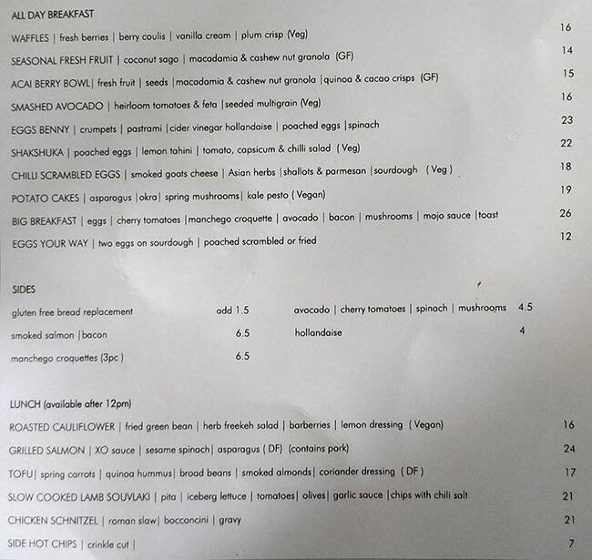 Menu at Carousel Restaurant, Albert Park