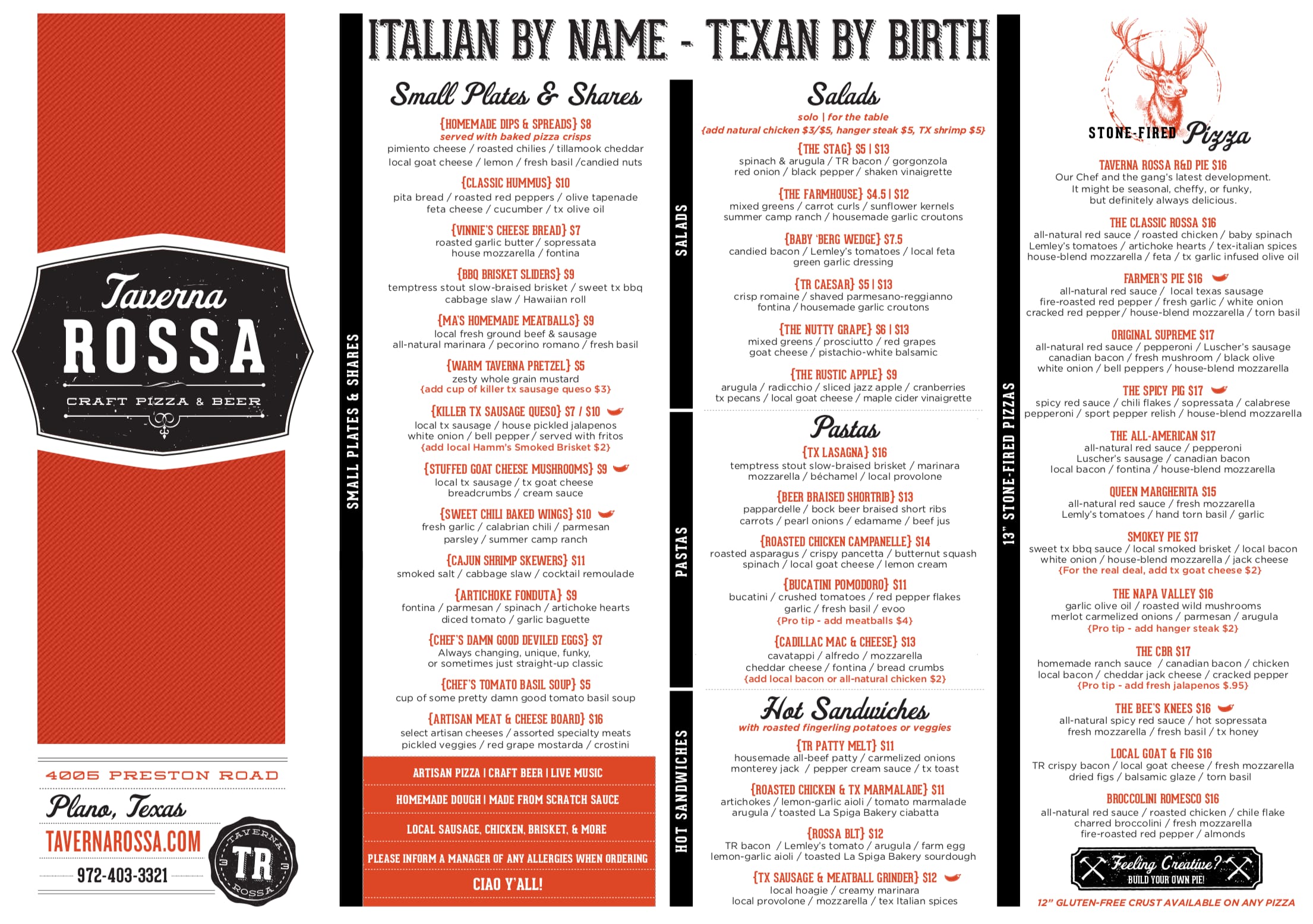 Menu At Taverna Rossa Restaurant Plano menu-at-taverna-rossa-restaurant-plano