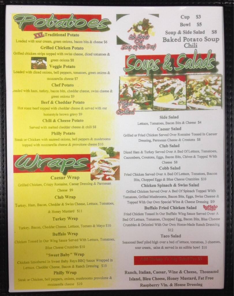 Menu at Rivals pub & bar, Greenville, MS1