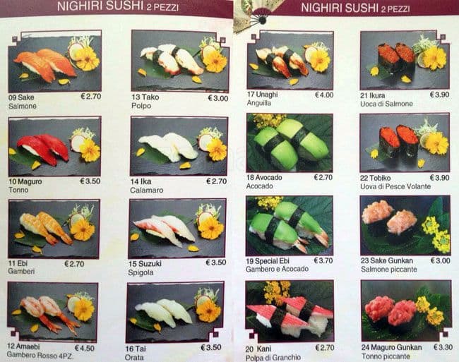 Menu di Citta' del Cielo 