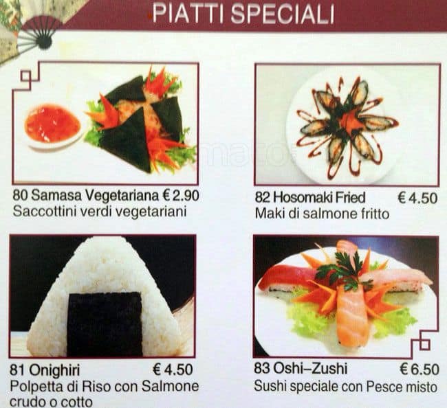 Menu di Citta' del Cielo 