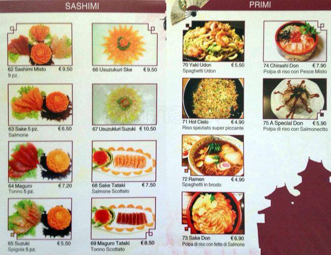 Menu di Citta' del Cielo 