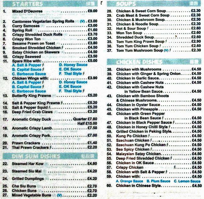 Double Dragon Menu Prices