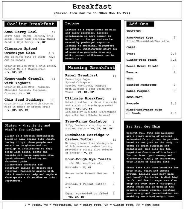 kitchen by food rebel menu menu for kitchen by food rebel downtown core singapore