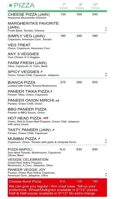 Pizza Box Menu, Menu for Pizza Box, 7 Bungalows, Andheri West, Mumbai ...