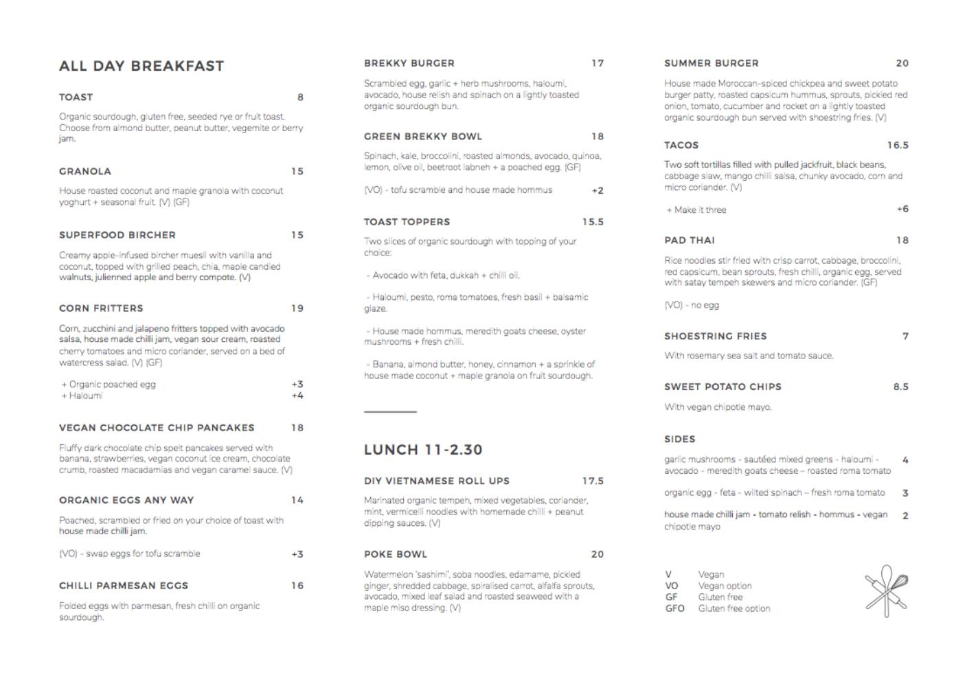 Nude Sisters Whole Food Kitchen Menu