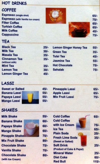 Phulwari Restaurant & Sami Cafe menu