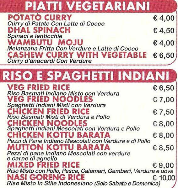 Menu di Indo Ceylon 