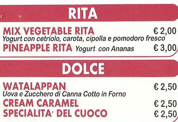 Menu di Indo Ceylon 