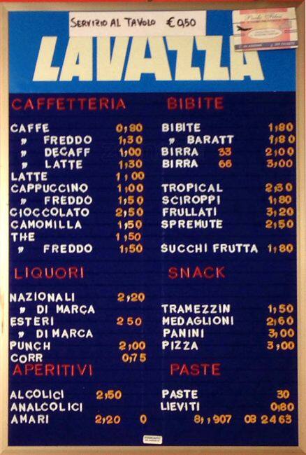 Menu di Il Tempio del Caffè 