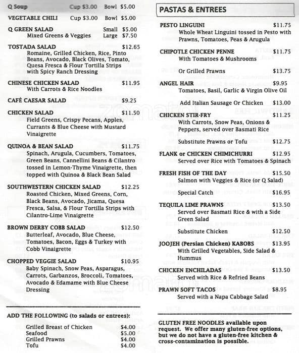 Quadrus Cafe Menu, Menu for Quadrus Cafe, Menlo Park, Menlo Park Urbanspoon/Zomato