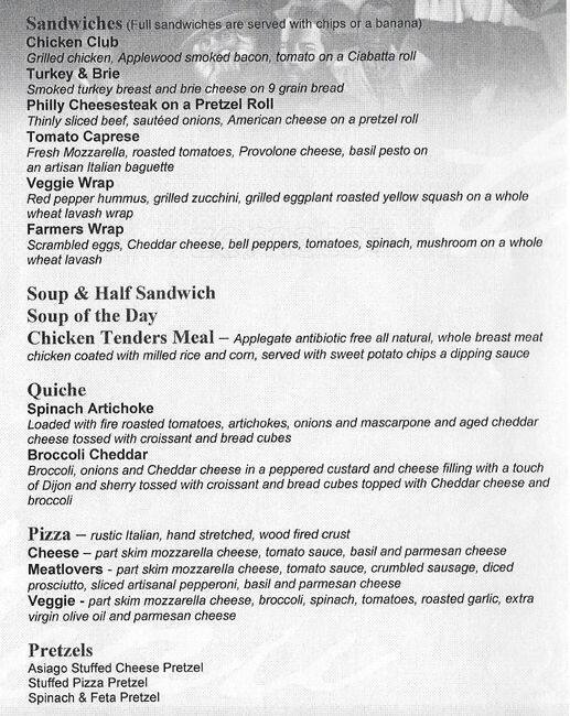 Barnes Noble Cafe Menu Menu For Barnes Noble Cafe Pearland