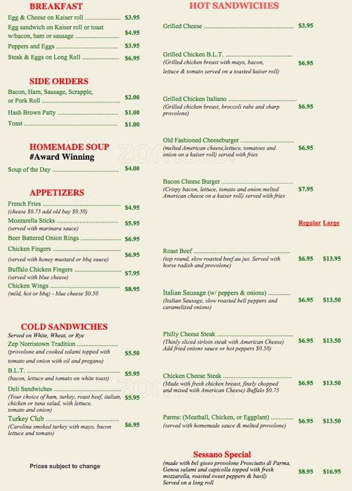 Sessano Cafe & Deli Menu, Menu for Sessano Cafe & Deli, Norristown ...