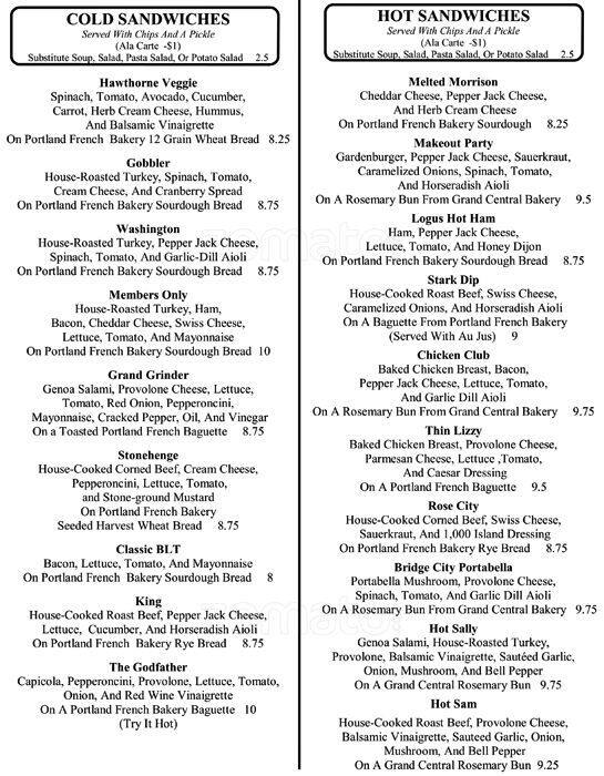 Side Door Menu Unit 5 The Side Door Ferbro Building 335 Antrim
