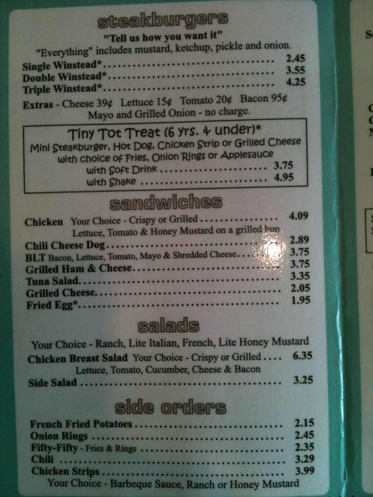 Winstead's Menu, Menu for Winstead's, Blue Springs, Kansas City