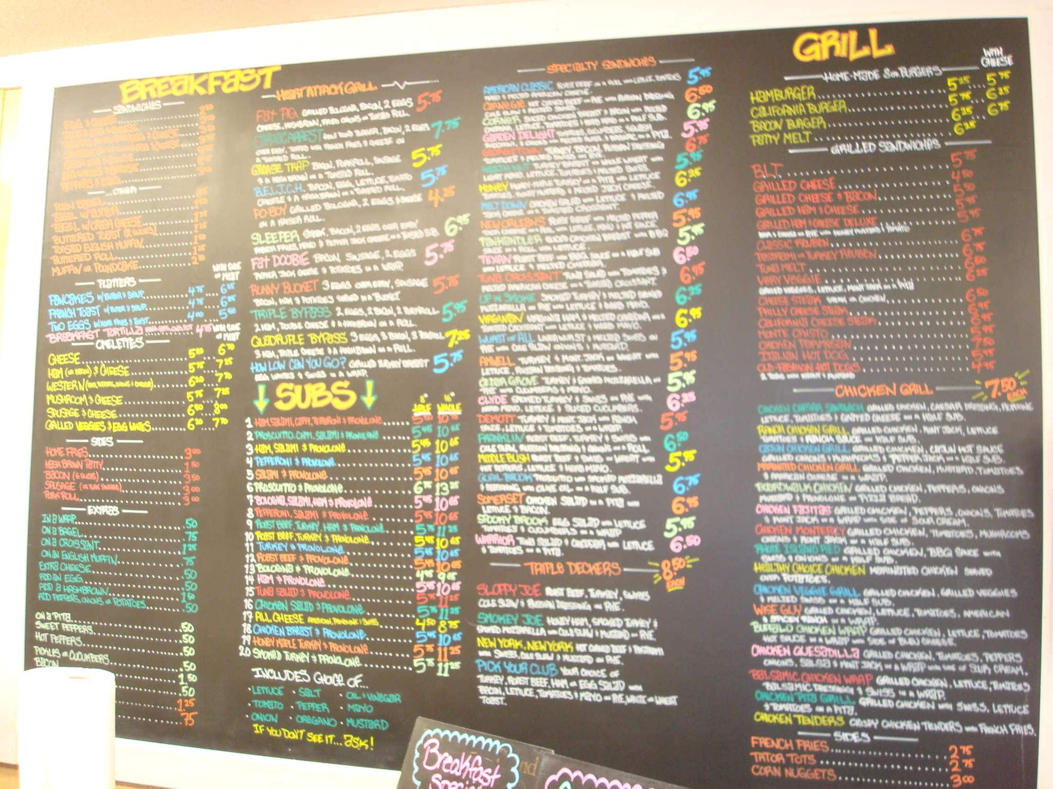 Corner Cafe & Grill Menu, Menu for Corner Cafe & Grill, Somerset