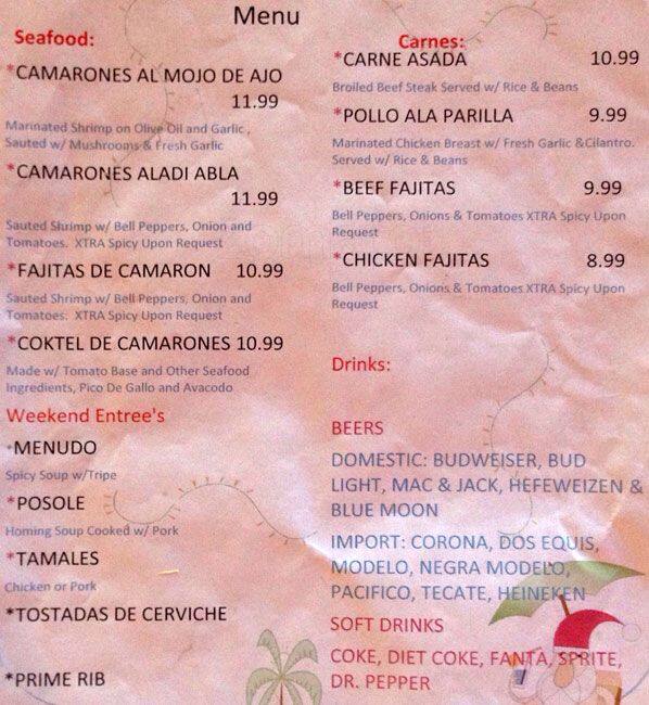 La Jara Menu, Menu for La Jara, Urbanspoon/Zomato