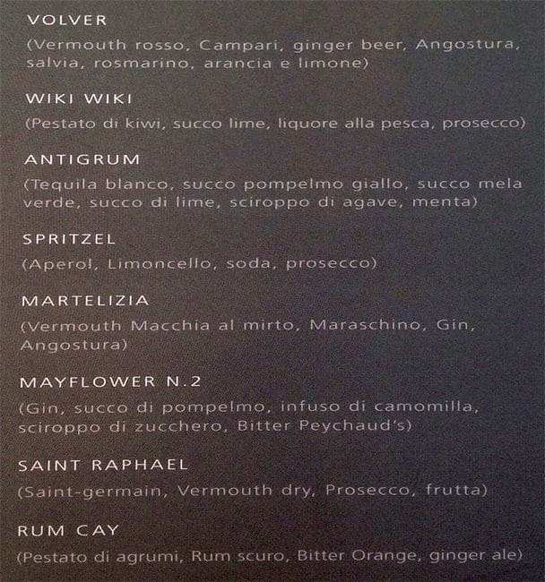 Menu di Caffè Maryling 