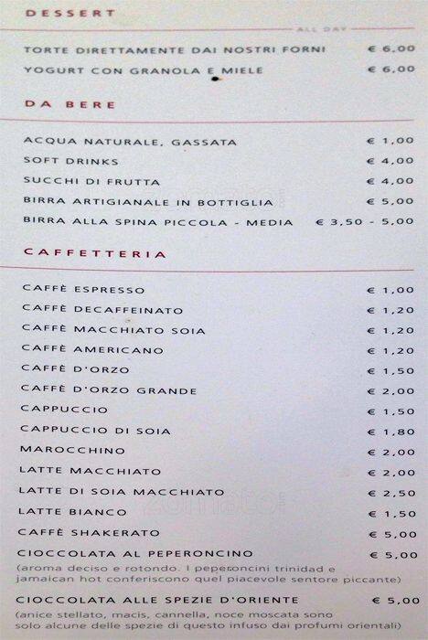 Menu di Caffè Maryling 