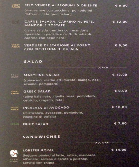 Menu di Caffè Maryling 