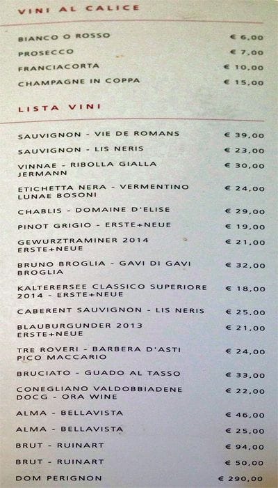 Menu di Caffè Maryling 