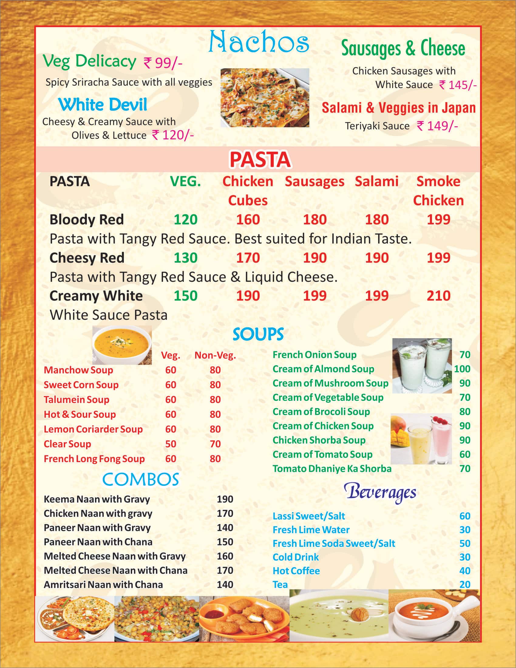 The Mohali Junction Menu, Menu for The Mohali Junction, Kharar Road