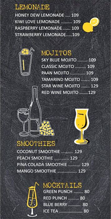 Yappy Cafe menu