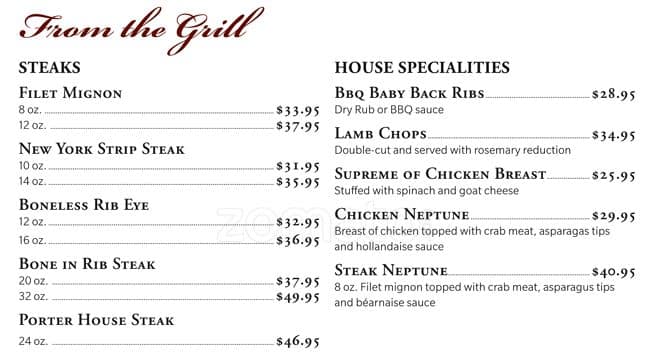 Bill's Pit menu