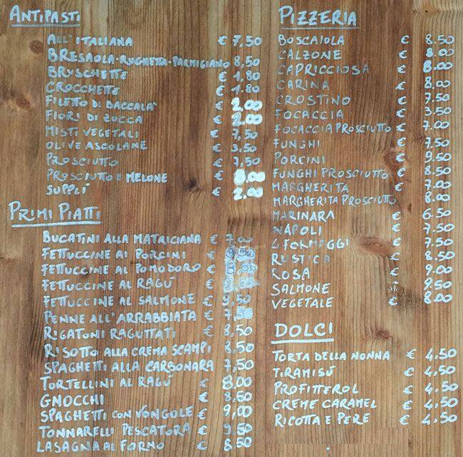 Menu di Losteriacarina 
