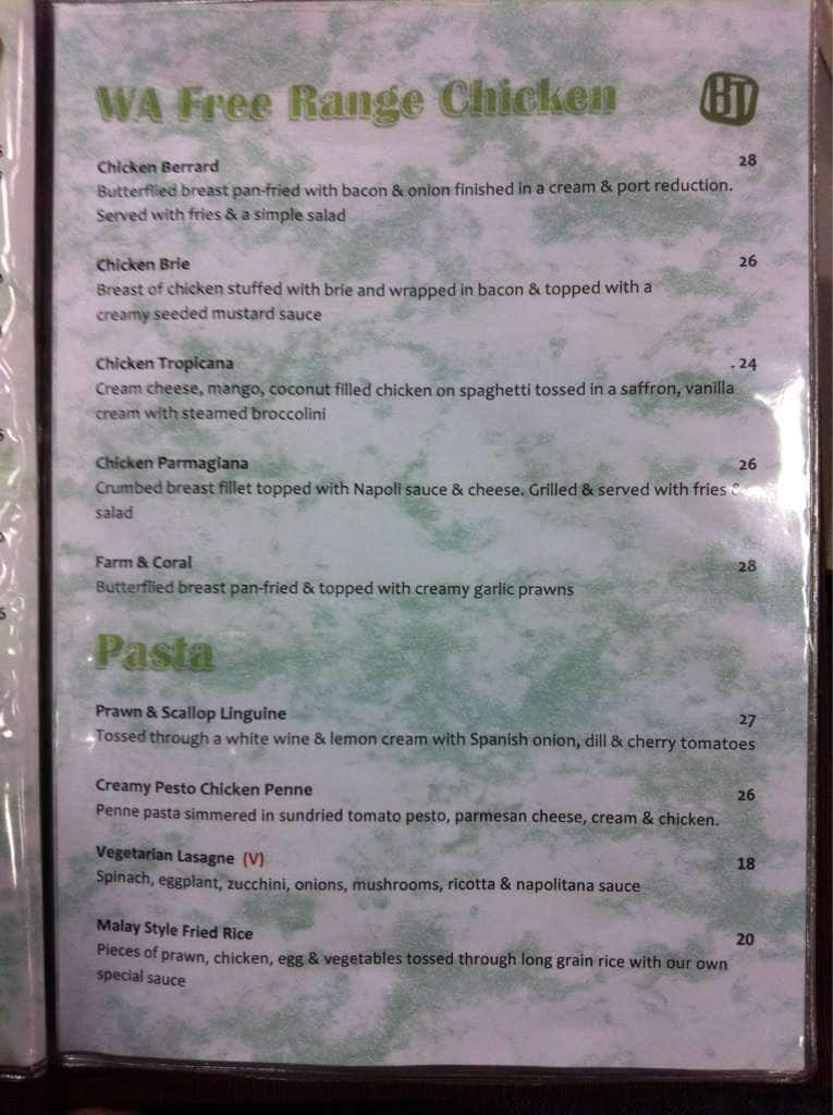 Menu at Byford Tavern restaurant, Byford, 881 South Western Hwy