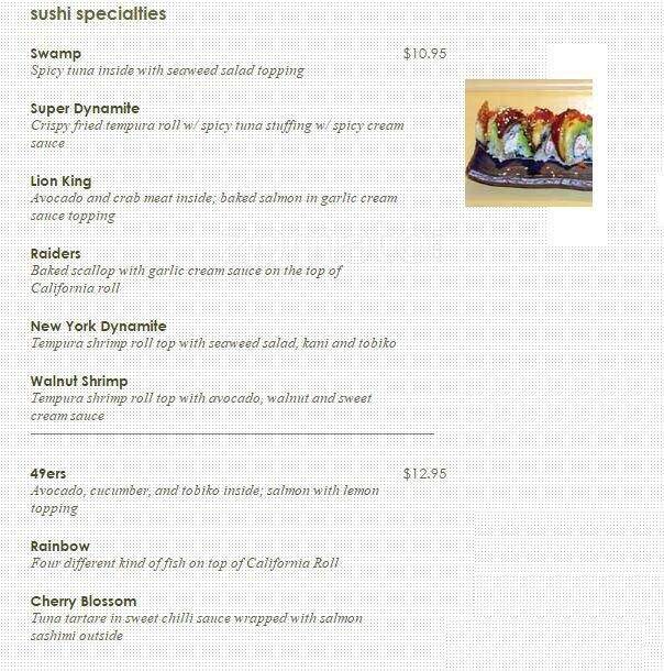 Menu at Tomodachi Sushi Bistro Restaurant, Hayward
