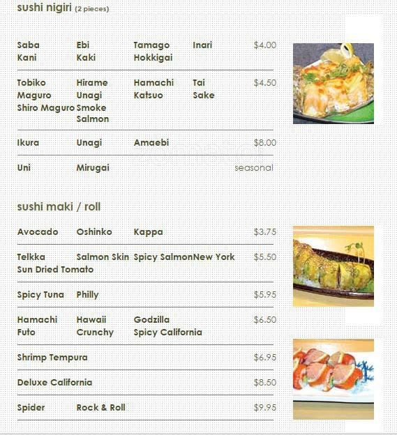 Menu at Tomodachi Sushi Bistro Restaurant, Hayward
