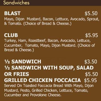 Vega Caffe Mexican Deli menu