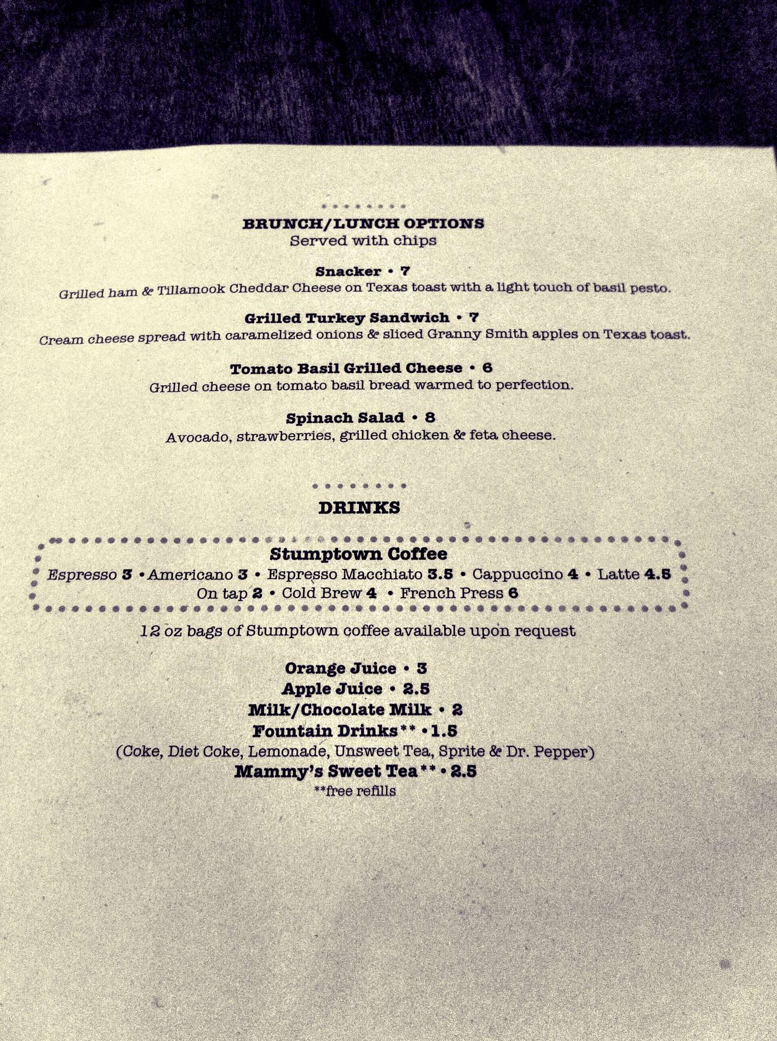 Menu at Syrup restaurant, Norman, 123 E Main St