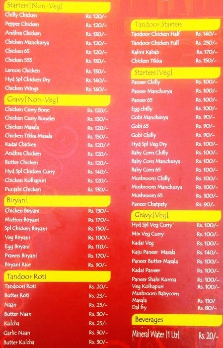 Hyderabadi Spice Menu, Menu for Hyderabadi Spice, Electronic City ...