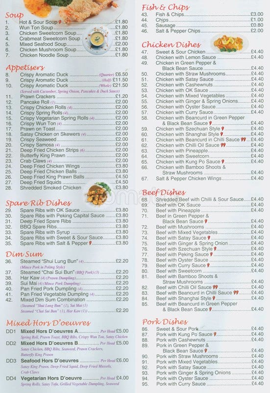 Double Dragon Menu, Menu for Double Dragon, Old Trafford, Manchester ...