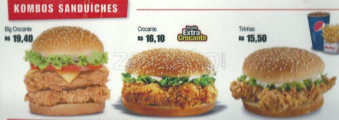 KFC cardápio