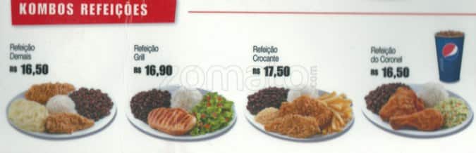 KFC cardápio