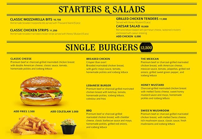 Classic Burger Joint Menu, Menu for Classic Burger Joint, Downtown ...