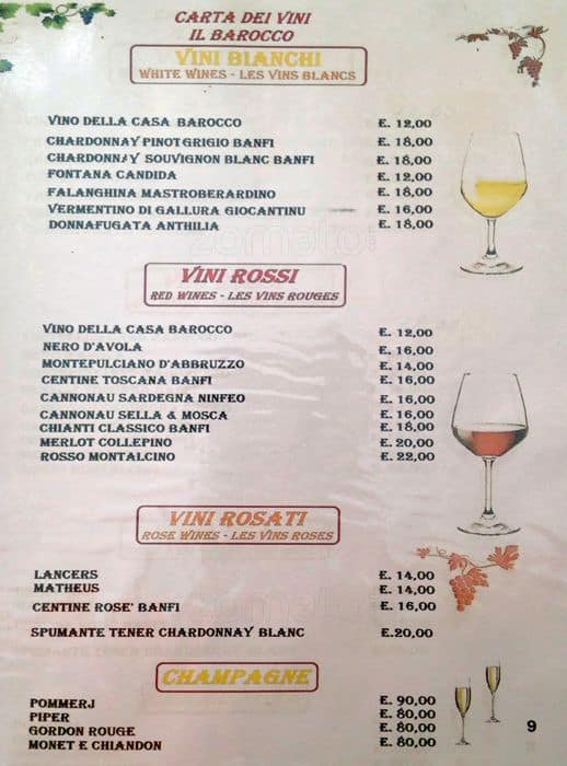Menu di Il Barocco 